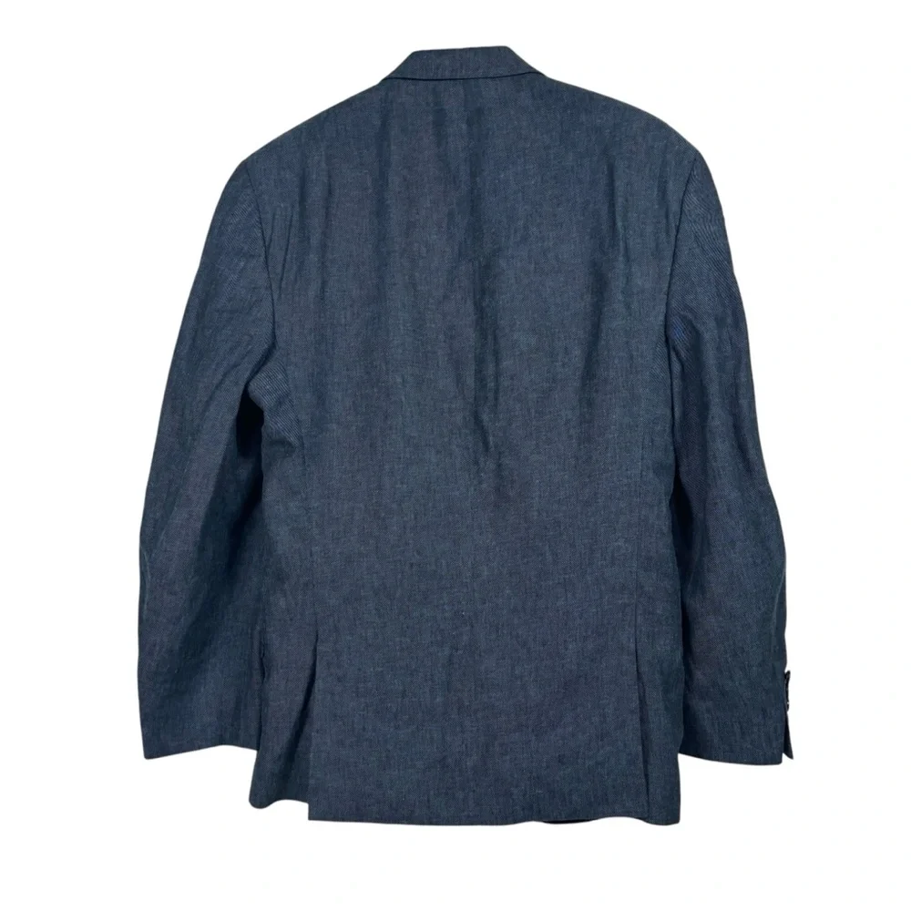Joseph Abboud Blazer Vest Combo Set Linen Blend Blue Jacket Sport Coat Men's 42L